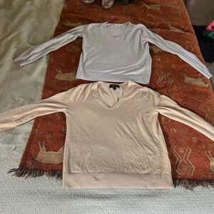 Two Forever V-Neck Sweaters by Banana Republic.